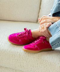 The Jay Sneaker - Hot Pink Velvet