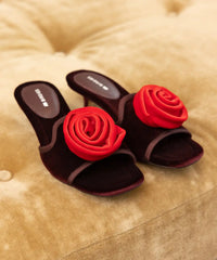 The Kiwi Kitten Flower - Burgundy Velvet