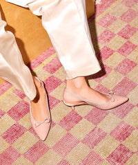 The Goldfinch Kitten Heel - Blush Patent Leather