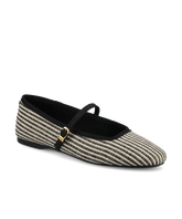 The Hummingbird Mary Jane - Black/Off White Two Tone Raffia