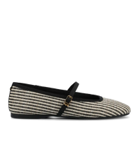 The Hummingbird Mary Jane - Black/Off White Two Tone Raffia