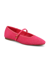 The Hummingbird Mary Jane - Hot Pink Woven Satin
