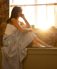The Hummingbird Mary Jane - Silver Woven Satin