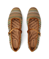 The Hummingbird Mary Jane Grosgrain - Tan Multi Stripe