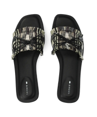 The Kiwi Bow - Black Multi Raffia