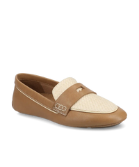 The Vesper Driver - Cappuccino Leather Raffia
