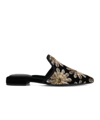 The Goldfinch 15 Mule - Black Gold Starburst Velvet