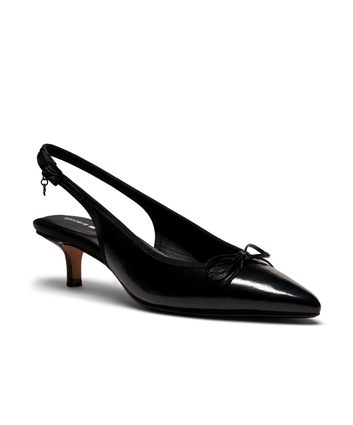 The Goldfinch Kitten Heel - Black Patent Leather