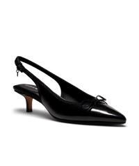 The Goldfinch Kitten Heel - Black Patent Leather