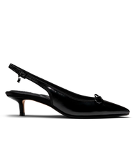 The Goldfinch Kitten Heel - Black Patent Leather