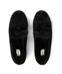 The Heron Loafer Cozy - Black Velvet Faux Fur