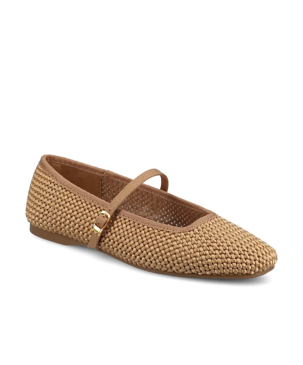 The Hummingbird Mary Jane - Gold Woven Satin