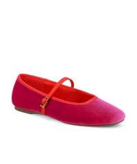 The Hummingbird Mary Jane - Hot Pink Velvet