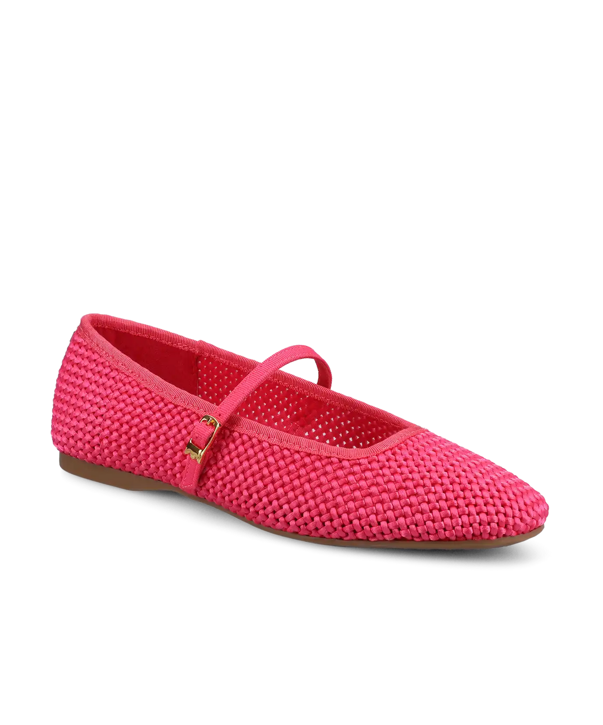The Hummingbird Mary Jane - Hot Pink Woven Satin