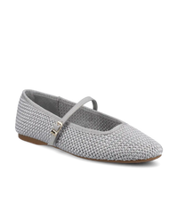 The Hummingbird Mary Jane - Silver Woven Satin