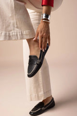The Vesper Driver - Black Leather Raffia