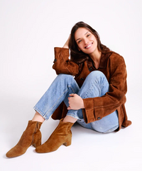 The Starling 50 Bootie - Tan Stretch Suede